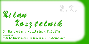 milan kosztelnik business card